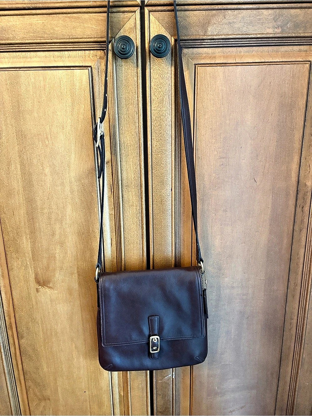 Coach Vintage Soho Leather Buckle Flap Shoulder Bag Leather Brown Crossbody Bag